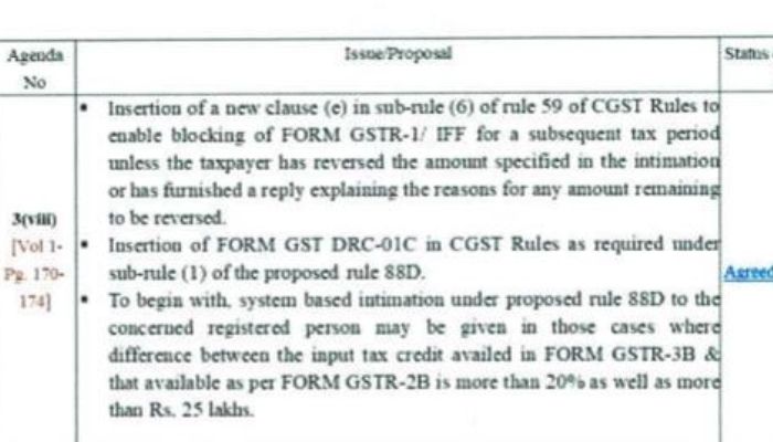 NO DRC-01C NOTICE IF ITC MISMATCH IS LESS THAN 25L OR 20% [READ GST COUNCIL DISCUSSION] 